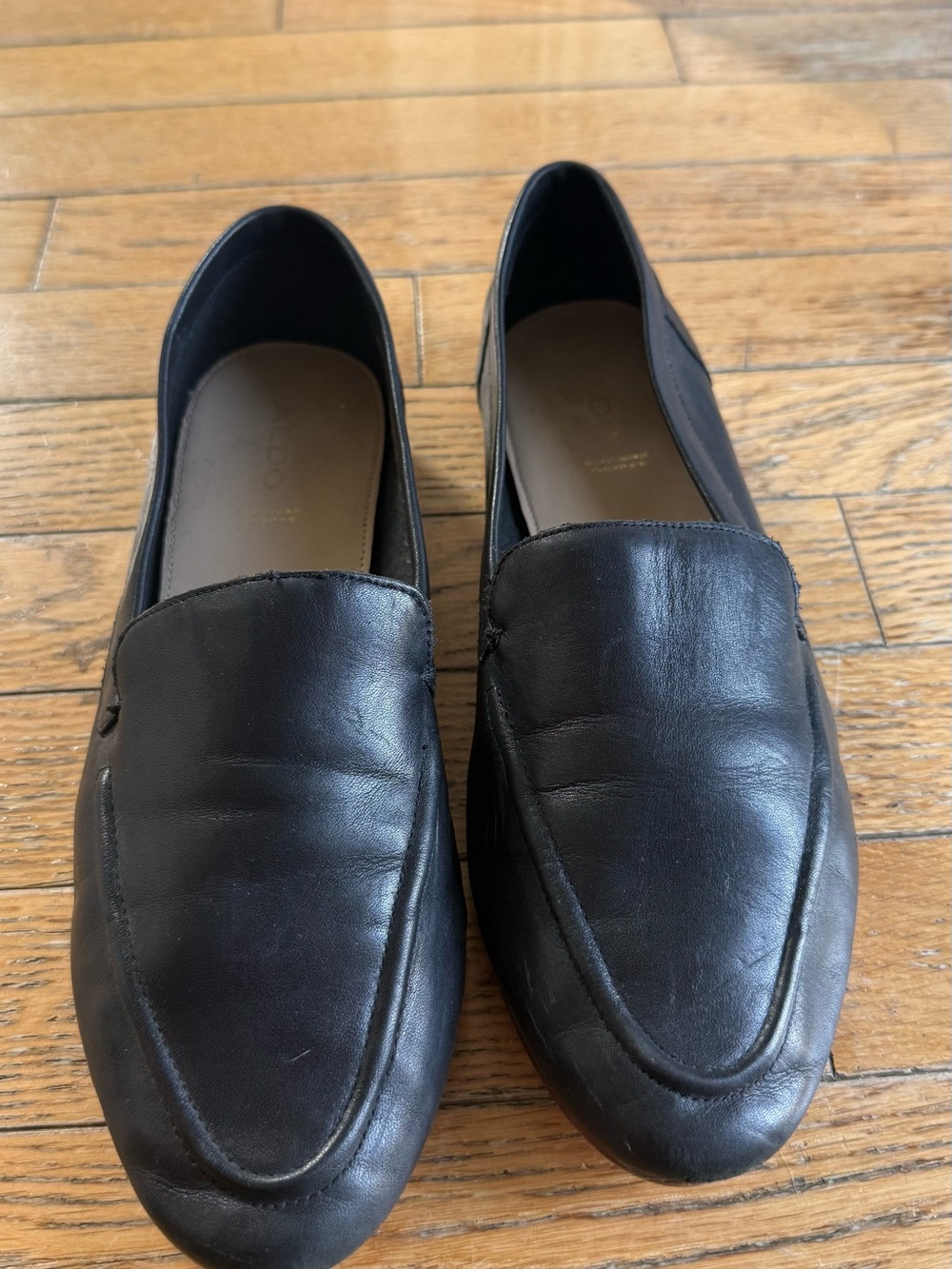 Black Leather Women’s Slip-On Loafers